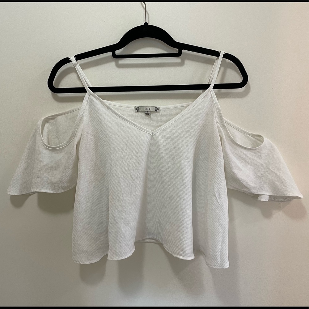Agaci Off-Shoulder White Flowy Blouse Size S